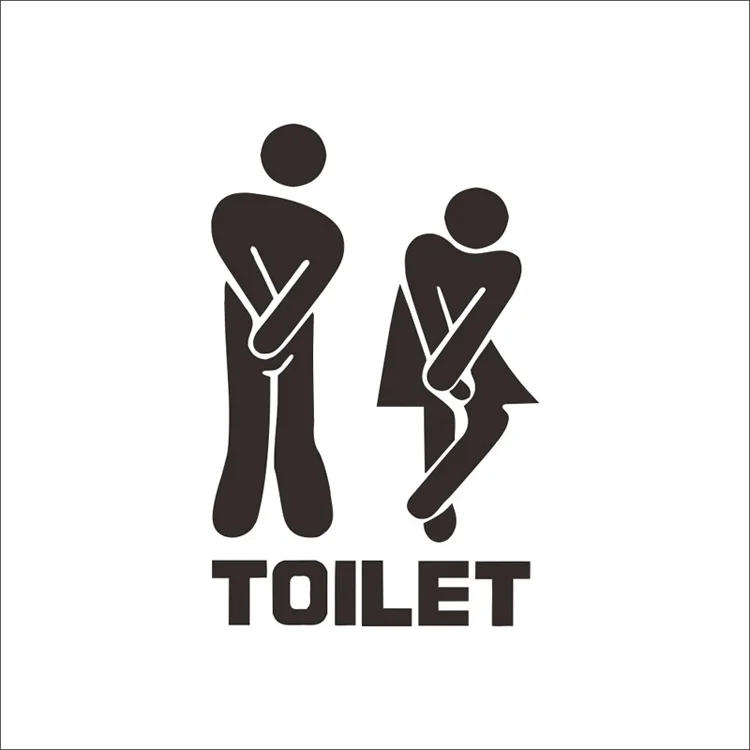 Description Picture 5 of item2Pcs Creative Funny Toilet Wall/Door Stickers Bathroom Decoration Vinyl Home Decor Decals Waterproof Poster Wallpaper On Wall