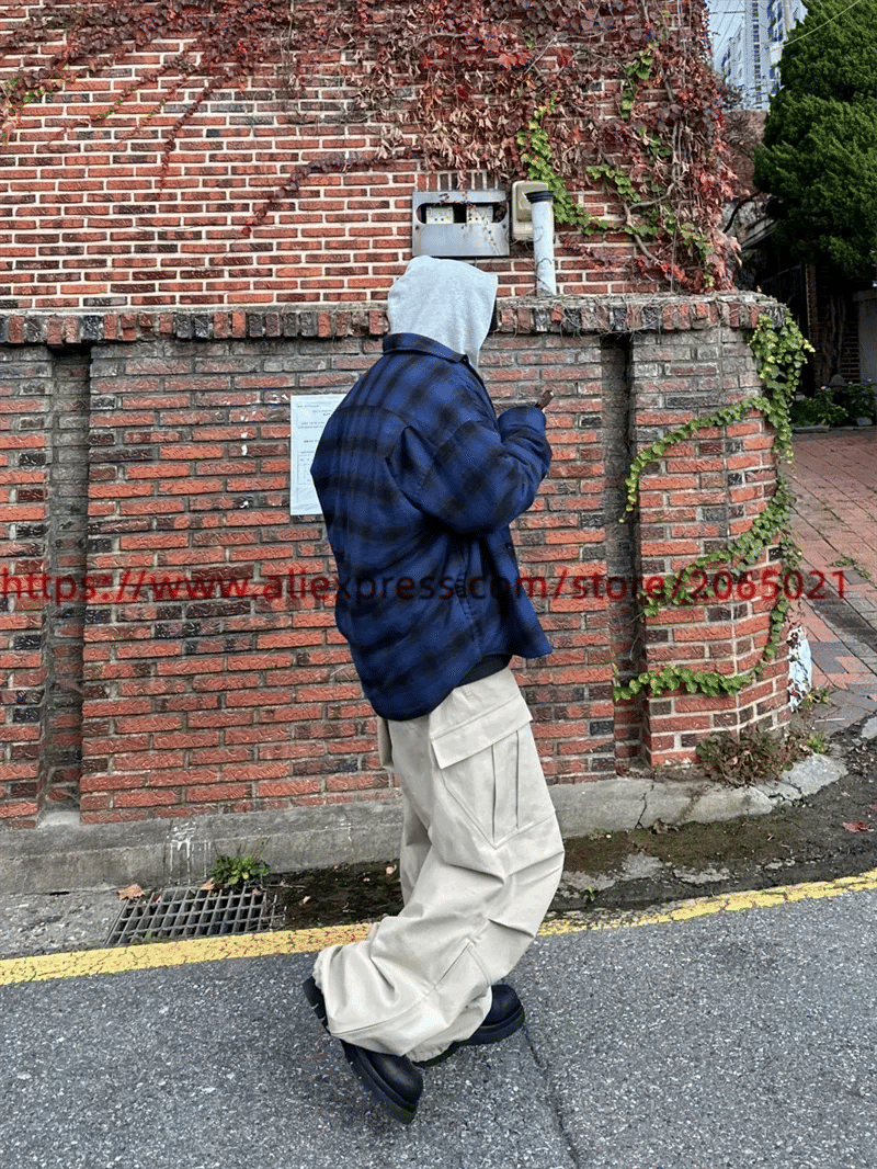 Description Picture 6 of itemNONNOD Side Zip Cargo Pants Jogger Loose Zipper Multi Pocket Workwear Clothing Cargo Overalls Trousers Soft fabric