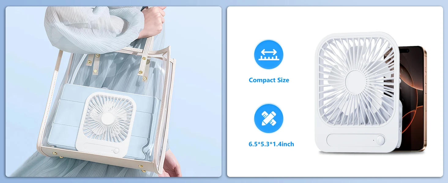 Description Picture 6 of itemEary Magnetic Fans Ultra-thin USB Rechargeable Fan 180° Adjustable 4 Speed Wind Silent Air Cooling Fan Fit For Kitchen Gym Home