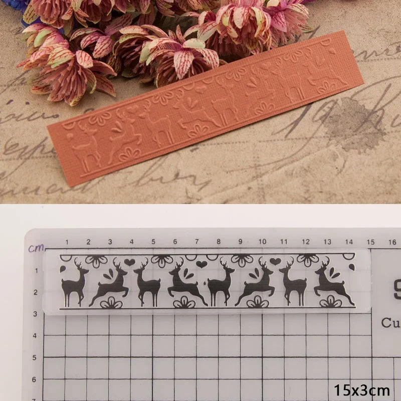 Description Picture 3 of item3D Embossing Folder Plastic Template for DIY Scrapbooking Craft Photo Album Card Holiday Handmade Decor Supplies 15x3cm