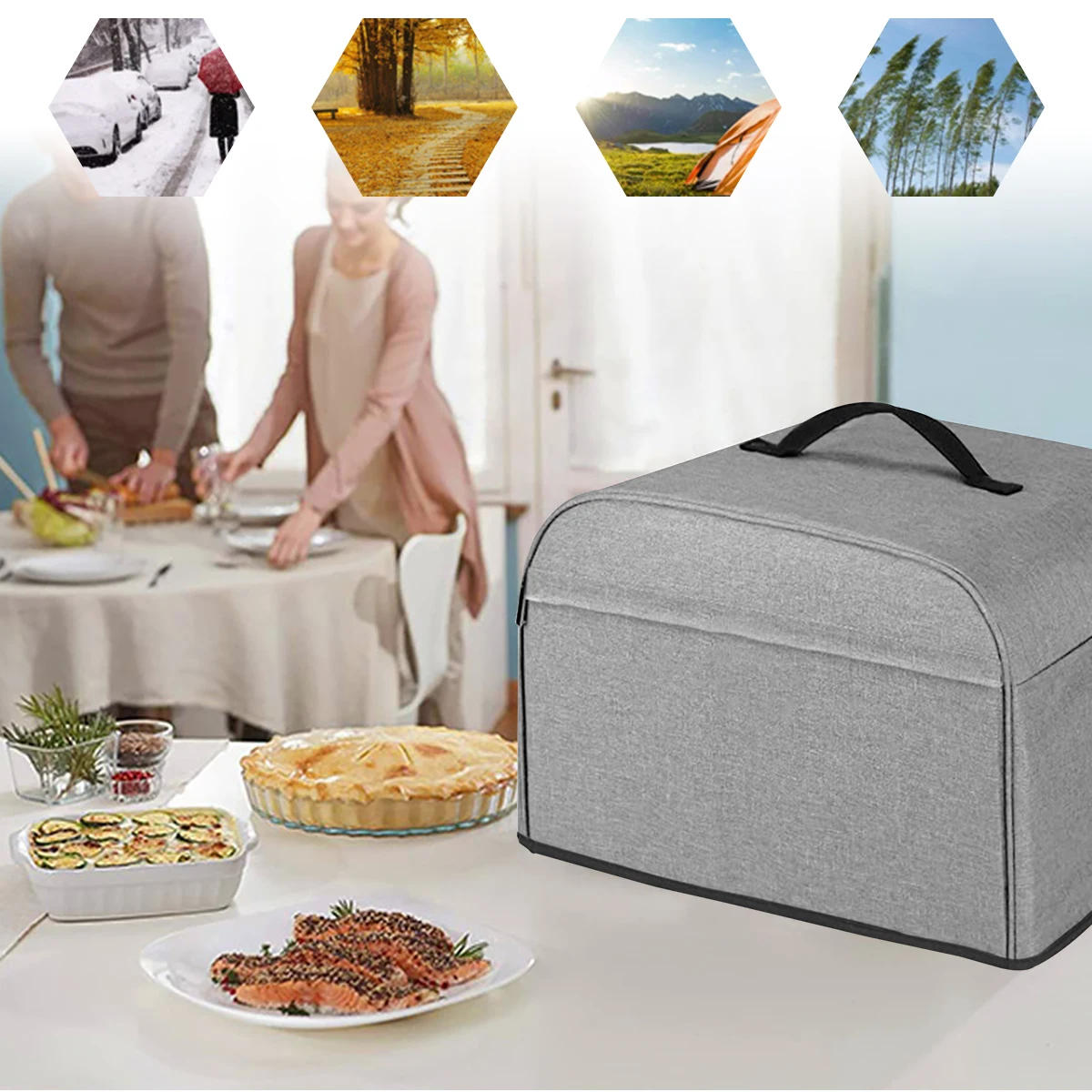 Description Picture 2 of itemDust Cover Compatible with AG301 AG302 AG400 Air Fryer Cover with Storage Pockets and Handle Waterproof Durable Air Fryer