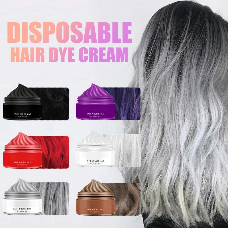 Description Picture 3 of item1~10PCS Instant Hair Coloring Temporary Hair Coloring Shampoo Natural Matte Modeling Hair Wax Disposable Hair Styling for