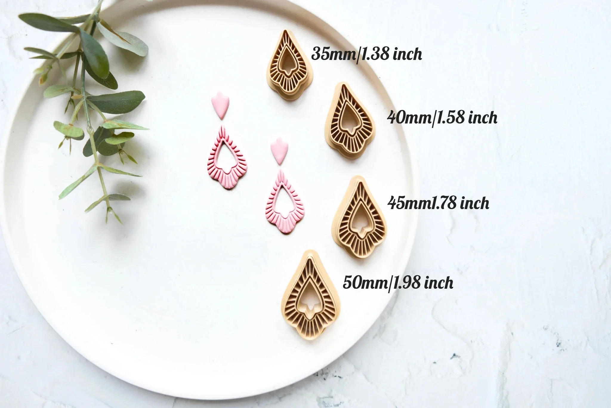 Description Picture 2 of itemGeometry Earrings Clay Mold Soft Pottery Embossed Jewelry Brooches Mould DIY Flower Earrings Pendants Polymer Clay Cutter
