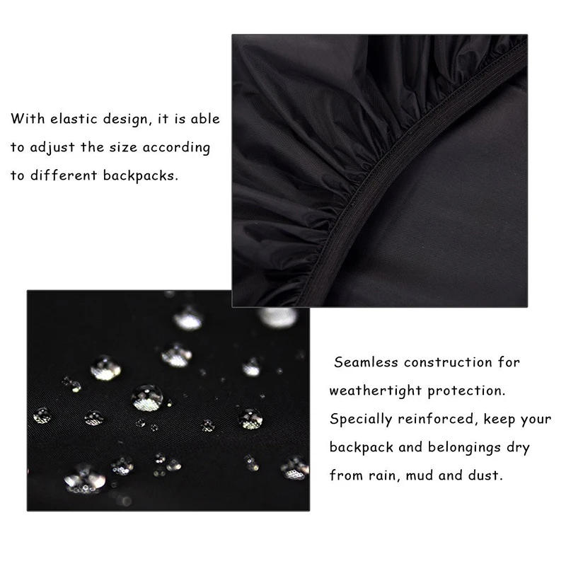 Description Picture 5 of itemNew Rain Cover For Backpack Waterproof Bag Solid Color Tactical Outdoor Camping Hiking Climbing Dust Raincover Covers 30-40L