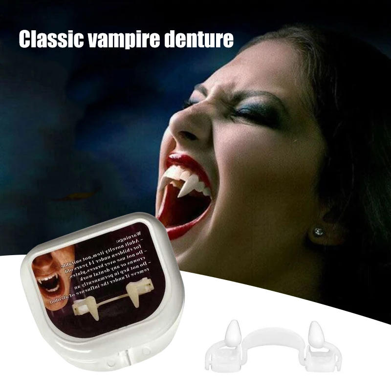 Description Picture 2 of itemVampire Teeth Dentures Fangs Classic PP Halloween Party Cosplay Prop Halloween Costume Party Favors
