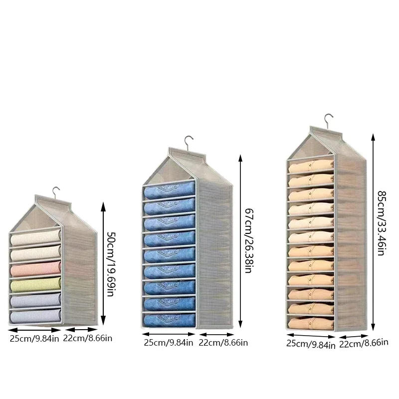 Description Picture 3 of itemHome wardrobe storage, hanging bags, pants, layered hanging clothes, separated and organized items, fabric storage rack