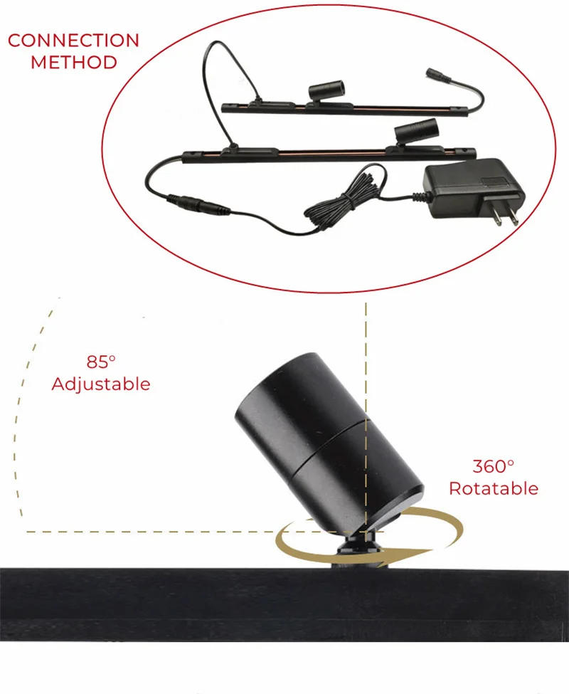 Description Picture 3 of itemDC12V/24V Led Cabinet Light Spotlight for Jewelry Display Showcase Counter Lamp Mini Magnetic Track Lighting Surface Mounted