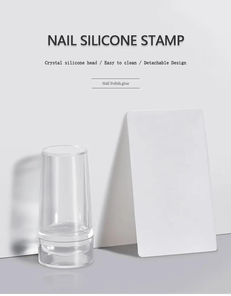 Description Picture 2 of itemArt Nail Stamper Templates Silicone Jelly Head Stamp Manicure Tools Polish Scraper Nail DIY Pattern Print Stamping Plates