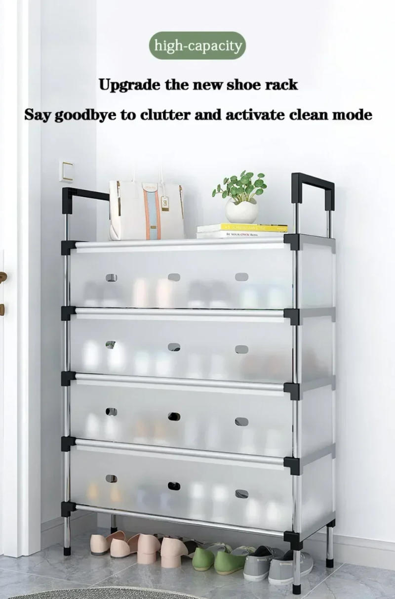 Description Picture 6 of itemDustproof Shoe Rack Multi-storey Carbon Steel Material Save Space Stable Household Shoes Shelf Simple Dormitory Storage Cabinet