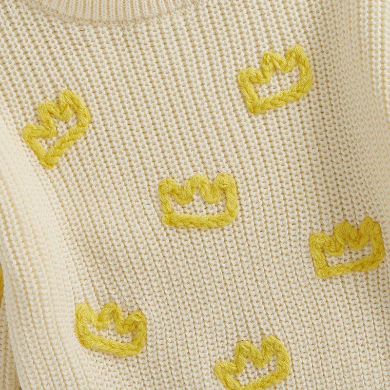 Description Picture 6 of itemBaby Knit Sweaters Long Sleeve Round Neck Bunny Embroidery Pullover Toddler Winter Tops