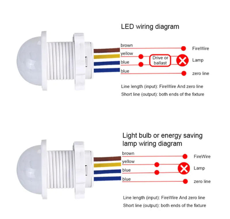 Description Picture 4 of item2PCS Smart PIR Sensor Detector Switch 110V 220V Human Body Infrared Motion Sensor Indction Auto On Off Light Switches