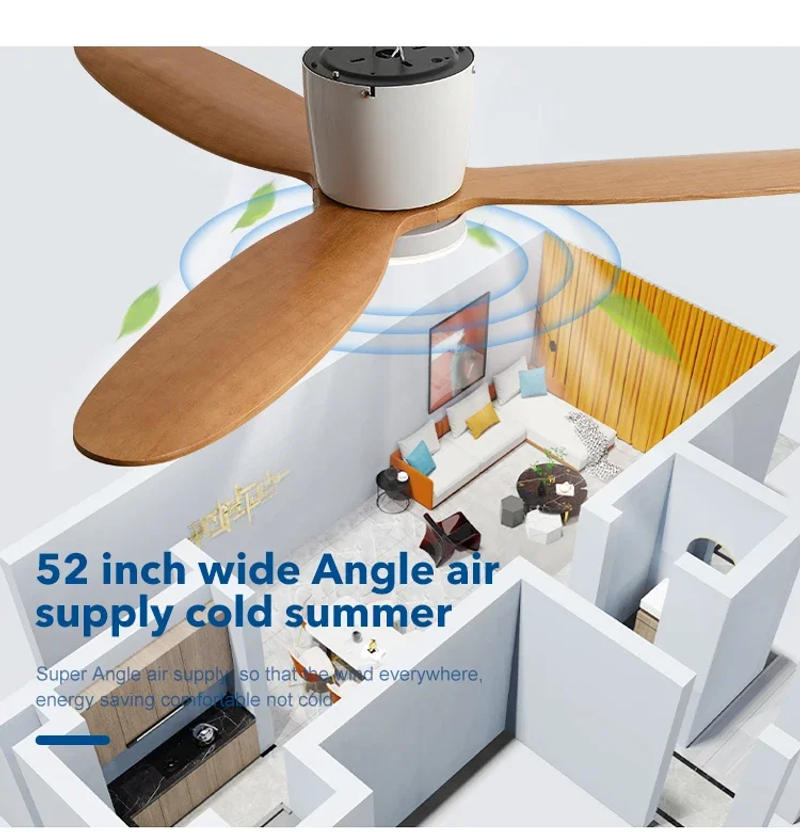 Description Picture 3 of itemIFF Ceiling Fan Without Light Modern Style Low Floor Black and White DC Motor Remote Control