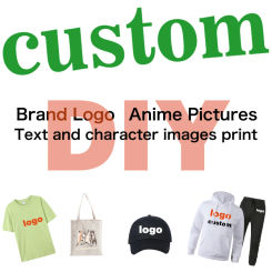 Custom Brand Logo DTF Heat Transfer Printing iron on picture and Text for Clothes Personality DIY Decoration Iron Stickers