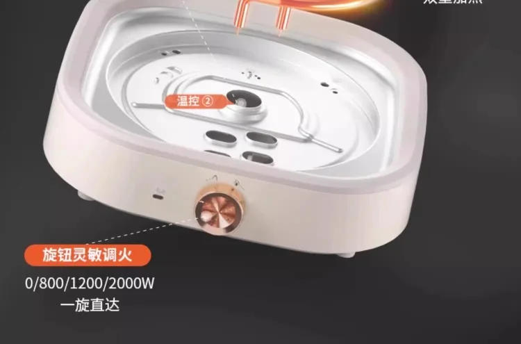 Description Picture 5 of item220V Large Capacity Electric Skillet with Separate Sections, Multi-functional Yin Yang Cooking Pot, Hot Pot