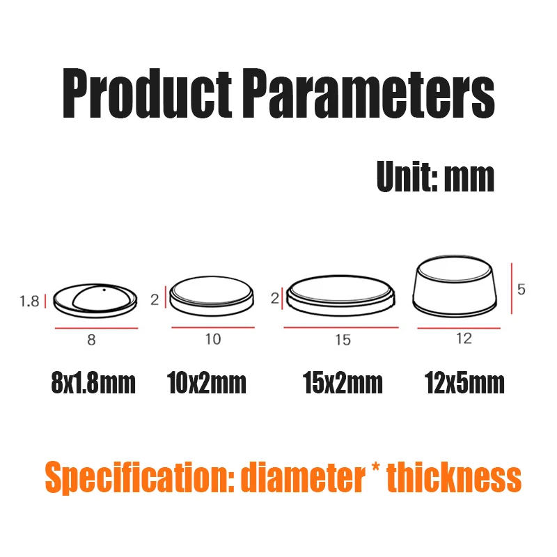 Description Picture 3 of item30-80PCS Self Adhesive Door Stopper Rubber Damper Buffer Pads Cabinet Bumpers Silicone Furniture Pad Cushion Protective Pad