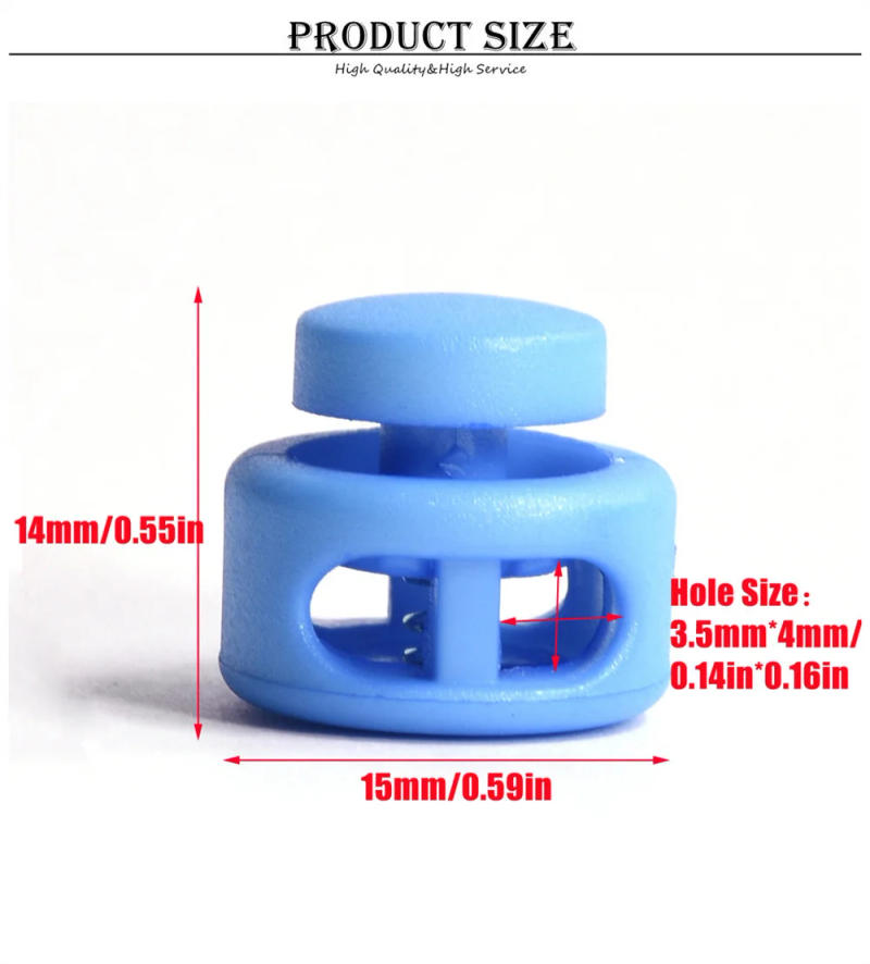 Description Picture 4 of item13 Pcs/Pack Mix Colors Cord Lock Toggle Clip Stopper Plastic Black For Bags/Garments Size:15mm*14mm