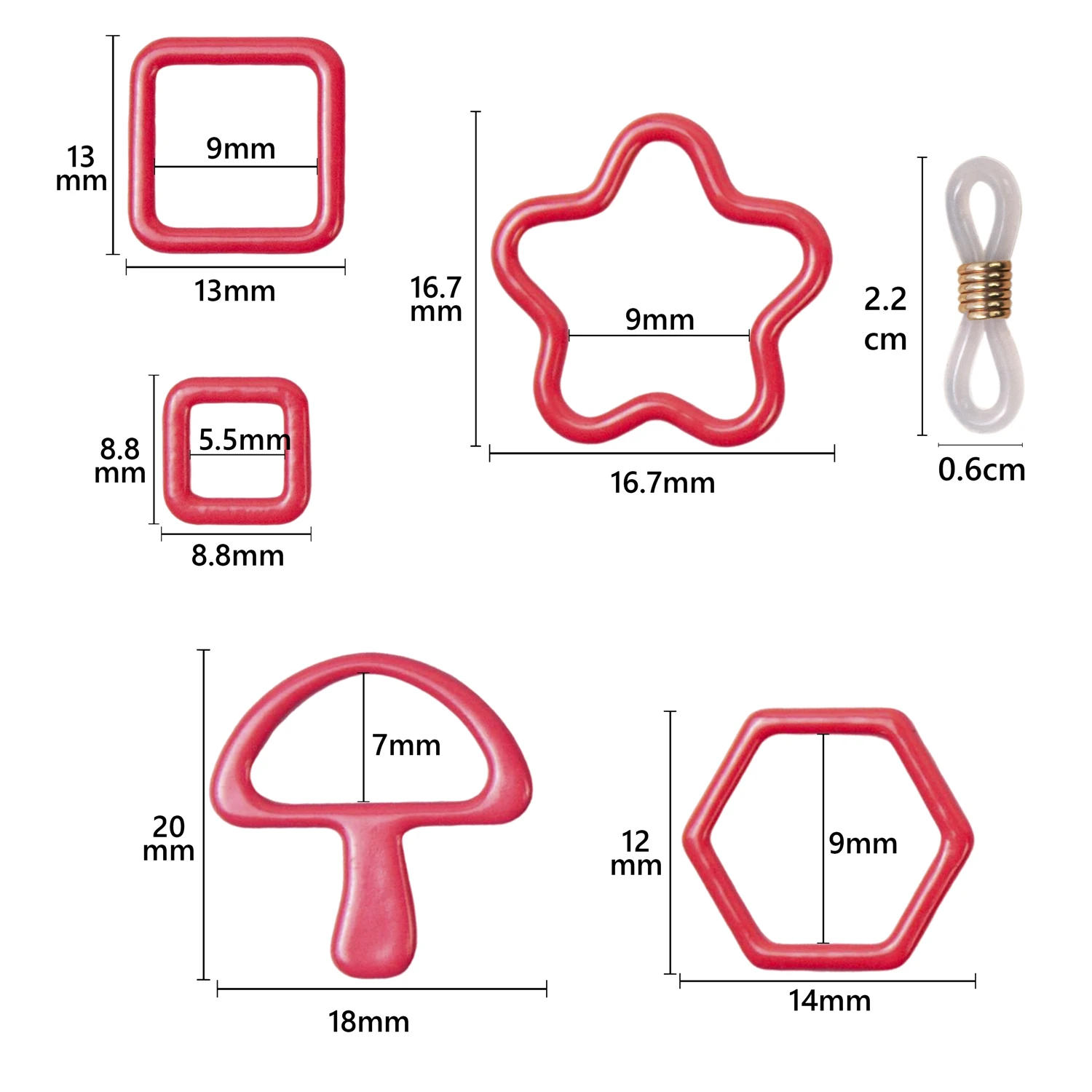 Description Picture 6 of itemMixed Color Metal Polygon Clip Locking Stitch Marker Ring 12-24pcs Crochet Latch Knitting Tools Needle Clip Hook Sewing Tool
