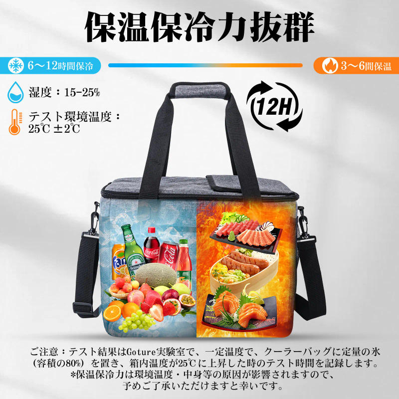 Description Picture 4 of itemGoture 30L 35L Large Capacity Collapsible Cooler Fishing Bag Insulated Picnic Lunch Bag for Outdoor Travel Camping BBQ Party