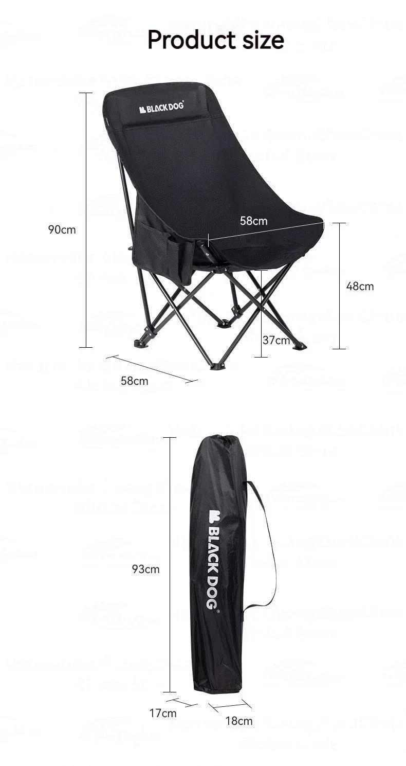 Description Picture 6 of itemBLACKDOG Folding Chair Portable for Camping Outdoor Beach Fishing Picnic Moon Chair Backrest Seat 2.1kg Ultralight Sofa