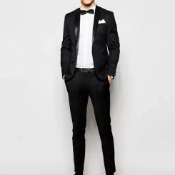 Black Business Men Suit Tailor-Made 2 Pieces Blazer Pants Gentle Tuxedo One Button Work Wedding Groom Causal Prom Tailored
