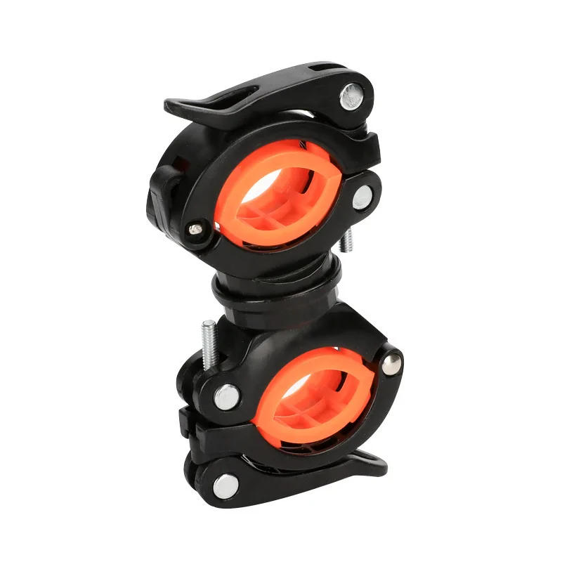 Description Picture 2 of itemFlashlight Holder, Mount Bicycle Mounting Bracket Flashlight Holder Torch Clip Universal Bicycle 360º Rotation ( black + orange)