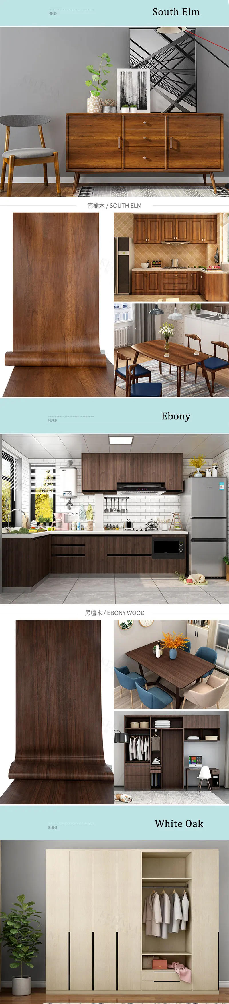 Description Picture 5 of itemWood Grain Stripe Wallpapers Retro Style Furniture Renovation Self Adhesive Waterproof Film Living Room Background Wall Stickers