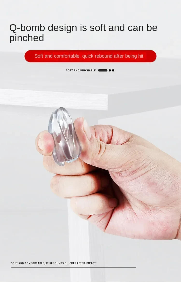 Description Picture 3 of item4/12pcs Baby Safety Silicone Protector Table Furnitur Kids Desk Corner Edge Protection Cover Children Soft Anticollision Guards