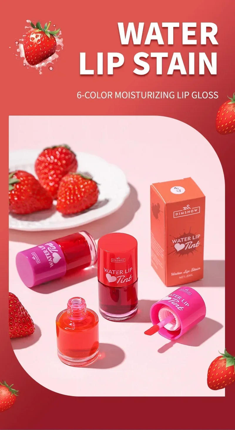 Description Picture 2 of itemTint Dyeing Liquid Lipstick and Blush 2 in 1 Waterproof Mirror Lip Gloss Water Lip Tint Non-sticky Lip Eye Cheek Makeup Cosmetic