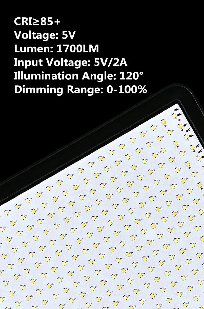 Description Picture 3 of item8/12 Inch LED Photography Video Light Panel Lighting Photo Studio Lamp Kit For Shoot Live Streaming Youbube With Tripod Stand