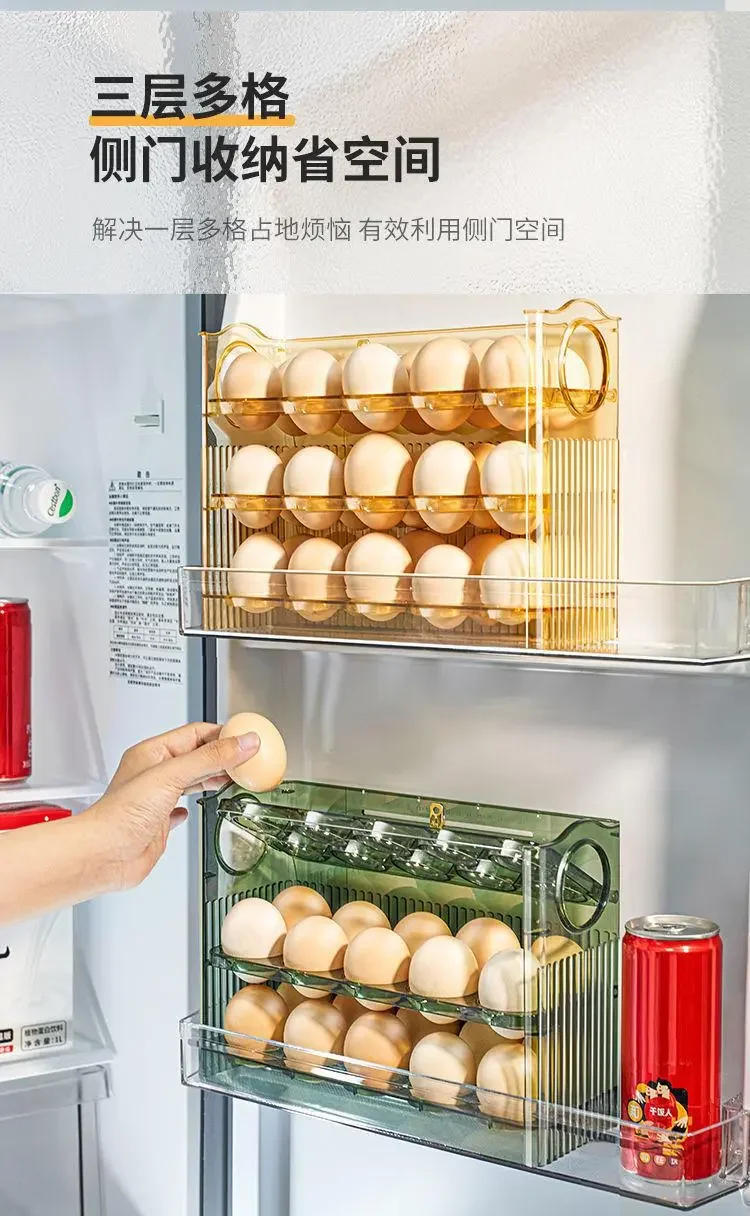 Description Picture 4 of itemEgg Storage Box Side Door of Refrigerator Storage Organizer Kitchen Reversible Special Egg Storage Tray Kitchen Accessories