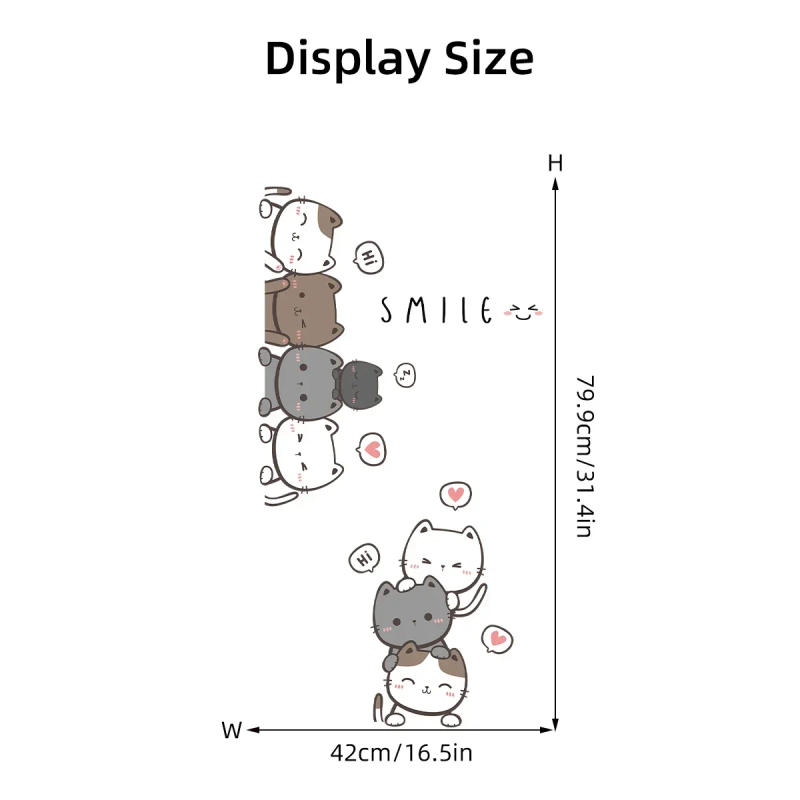 Description Picture 6 of item1Pc Cartoon Cute Cat Wall Sticker for Door Wall Decoration Children's Room Bedroom Wall Decals Kids Room Decor Living Room DIY