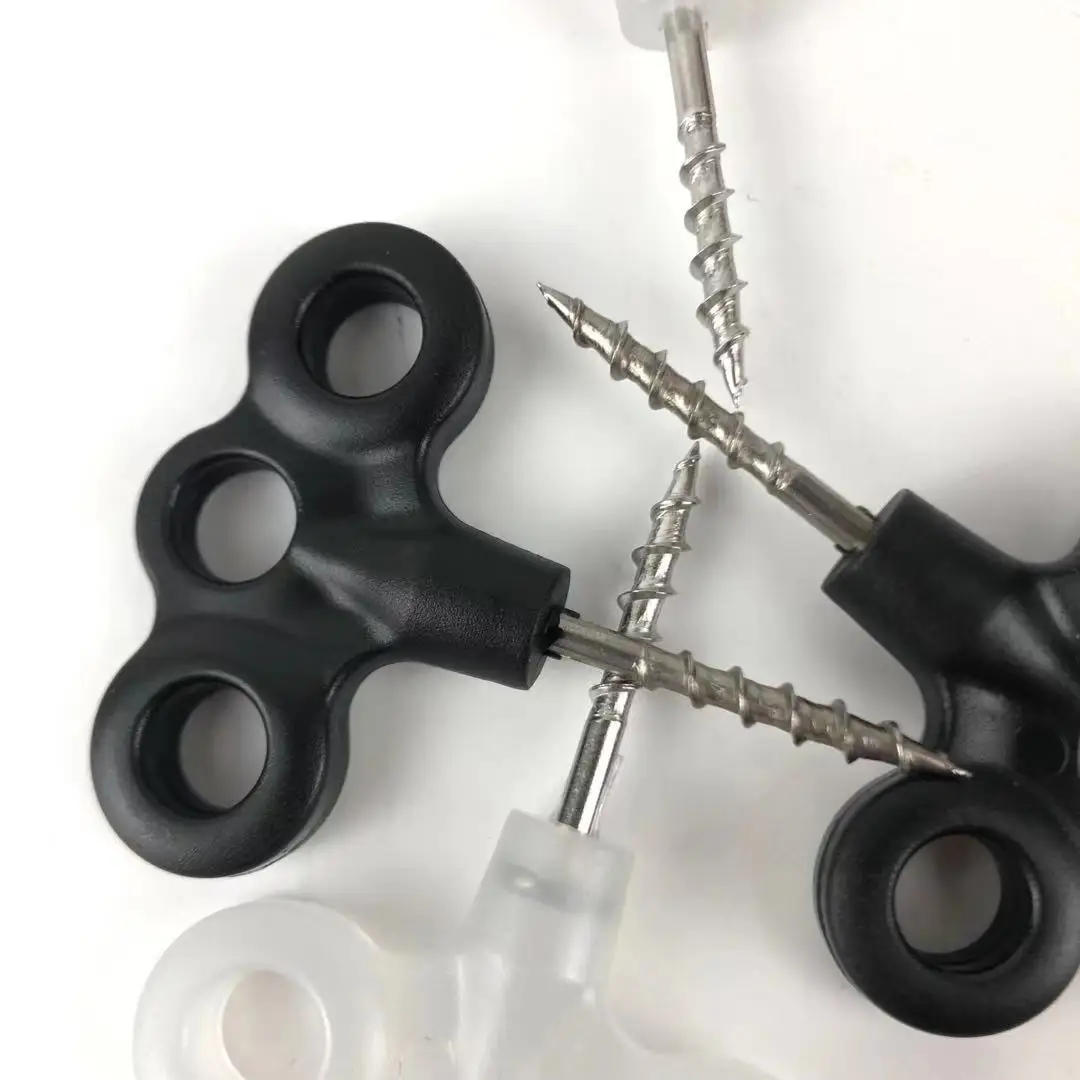 Description Picture 2 of item1pcs Screw Spike Hook Rope Buckle Hiking Camping Ground Pin Tent Nail Luminous Pegs Travel Outdoor Equipment Accessories