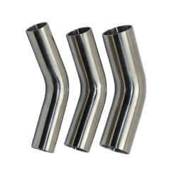 Sanitary grade 304 stainless steel 45 degrees lengthened elbow inside and outside polishing automatic welding 1.5/2.0mm elbow pi