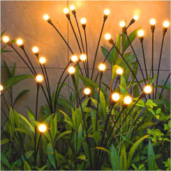 Led Solar Firefly Lights Garden Lights Outdoor Waterproof Ambient Decorative Lights Park Wind Blowing Swinging Lawn Lights