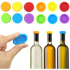 6pcs Reusable Silica Gel Bottle Cap Sealed Beer Cap Vinegar Soy Sauce Bottle Soda Cola Cap Wine Protective Stopper