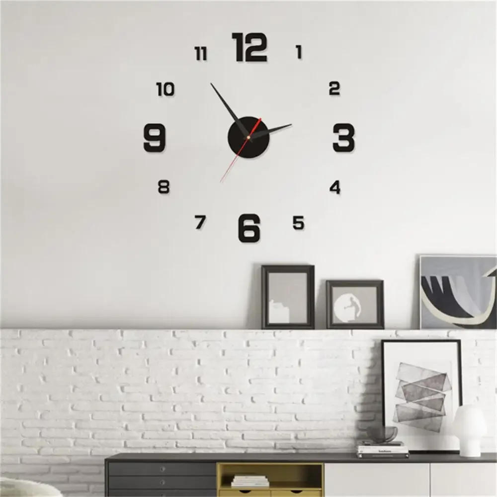 Description Picture 3 of itemLarge Wall Clock 3D Luminous Frameless Wall Clocks Digital Clock Wall Stickers Silent Clock Часы Настенные Duvar Saati 벽시계 ساعة
