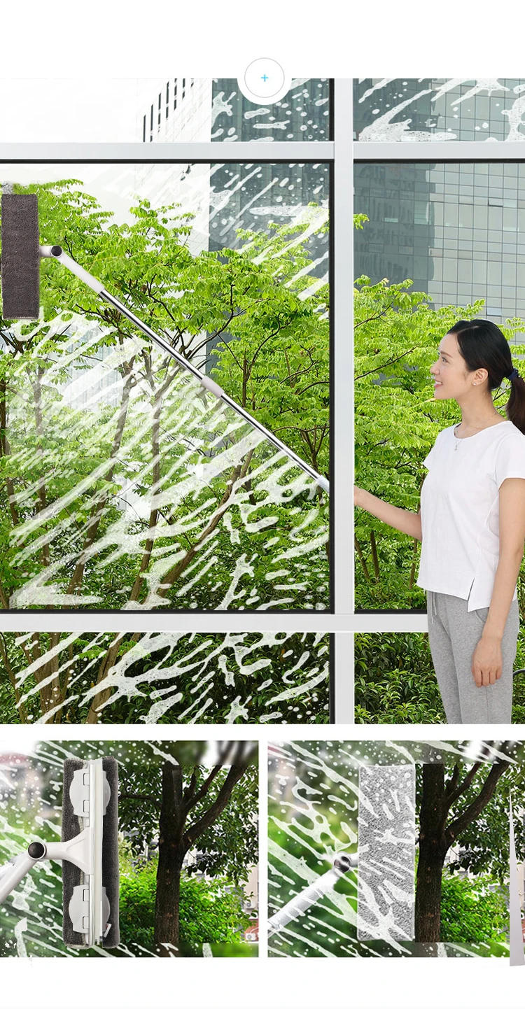 Description Picture 6 of itemTelescopic Rod Glass Washing Cleaning Mop Windows Wiper Tool Washer Long Handle Brush Window Cleaner Product for Household