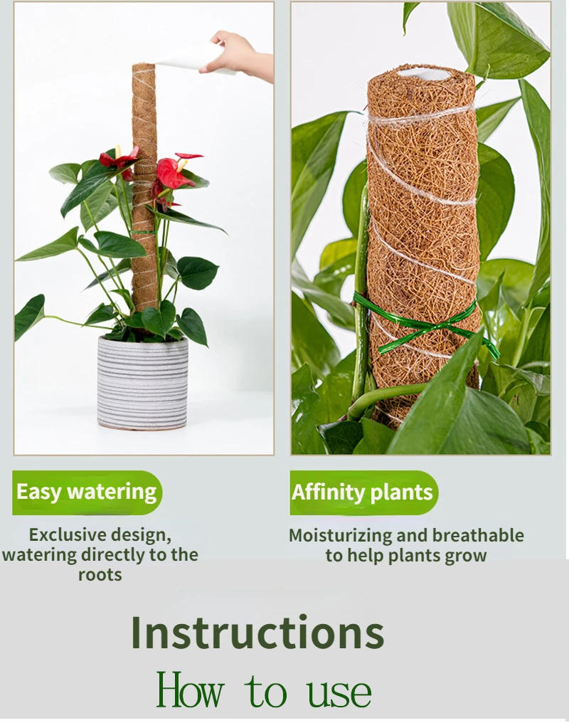 Description Picture 4 of itemPlant Climbing Coir Totem Pole Safe Gardening Coconut  Stick For Climbing Plants Vines And Creepers Plant Support