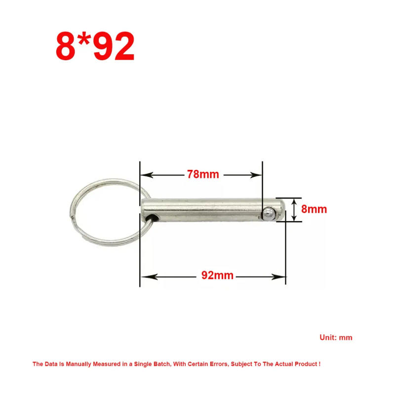 Description Picture 2 of itemSingle Steel Ball Quick Release Pin Ball Head Locking Safety Pin Shaft M6 M8