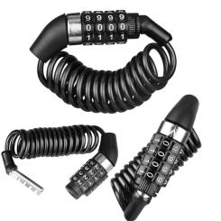 Cipher Trunk Protable Abrasion Resistant Bike Code Lock Wire Rope Chain Black 4-position Lock Anti-theft Anti-prying