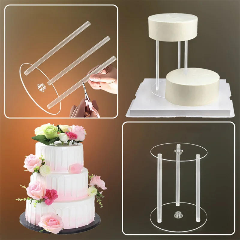 Description Picture 6 of itemNew Multi-Layer Cake Stands Support Straw Frame Mold Tier Set Round Spacer Piling Bracket DIY Cake Decor Pastry Tool for Kitchen