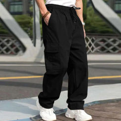 Men Sweatpants Comfortable Men Drawstring Trousers Streetwear Men's Cargo Pants with Drawstring Waist Multiple for Casual