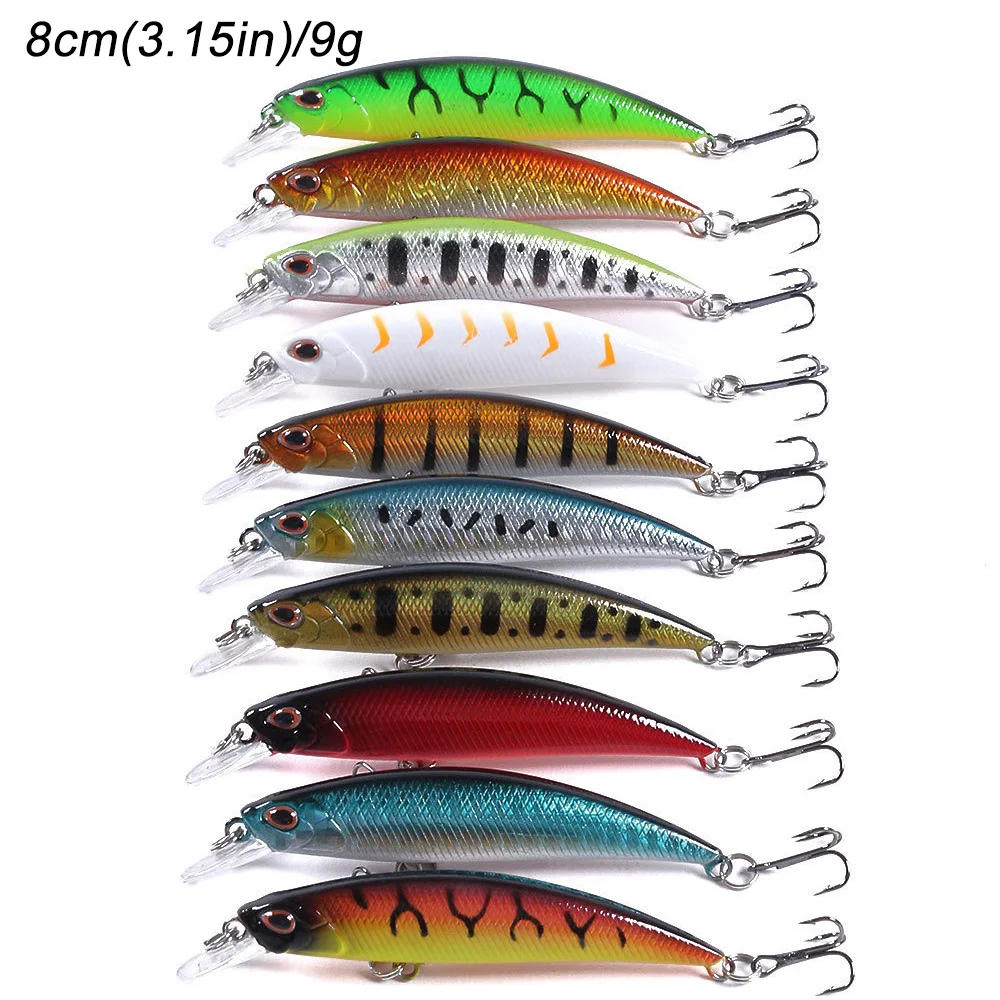 Description Picture 4 of item10PCS/Lot Sinking Minnow 5g 9g 13.1g Fishing Lure Pesca Tackle Jerkbait Gear Treble Hooks Swimbait Wobbler Artificial Hard Bait