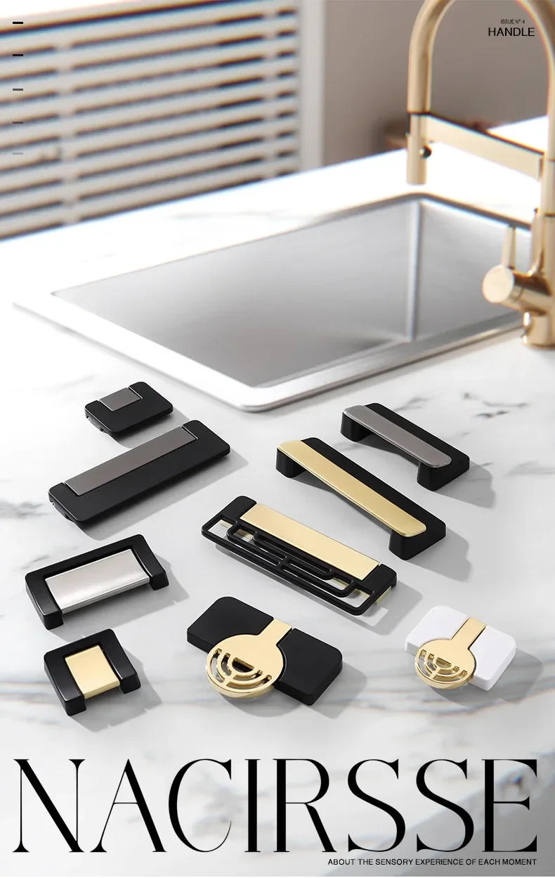 Description Picture 2 of itemModern Square Gold Black Kitchen Handle Drawer Knobs Cabinet Pulls Closet Dresser Wardrobe Hidden Handle Furniture Door Hardware