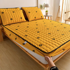 2023 New Thickened Quilted Mattress Cover Large Sheet Antibacterial Breathable Children Lovely Mattress Cover Removable