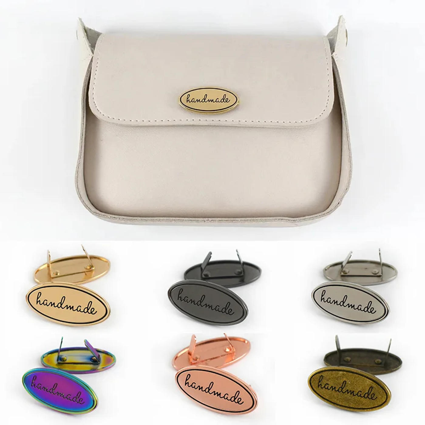 Description Picture 2 of item5Pcs Metal Handmade Letter Labels Decor Hand Made Garment Tags Clothes Jeans Shoes Bags Sewing Buckles Handcraft Accessories