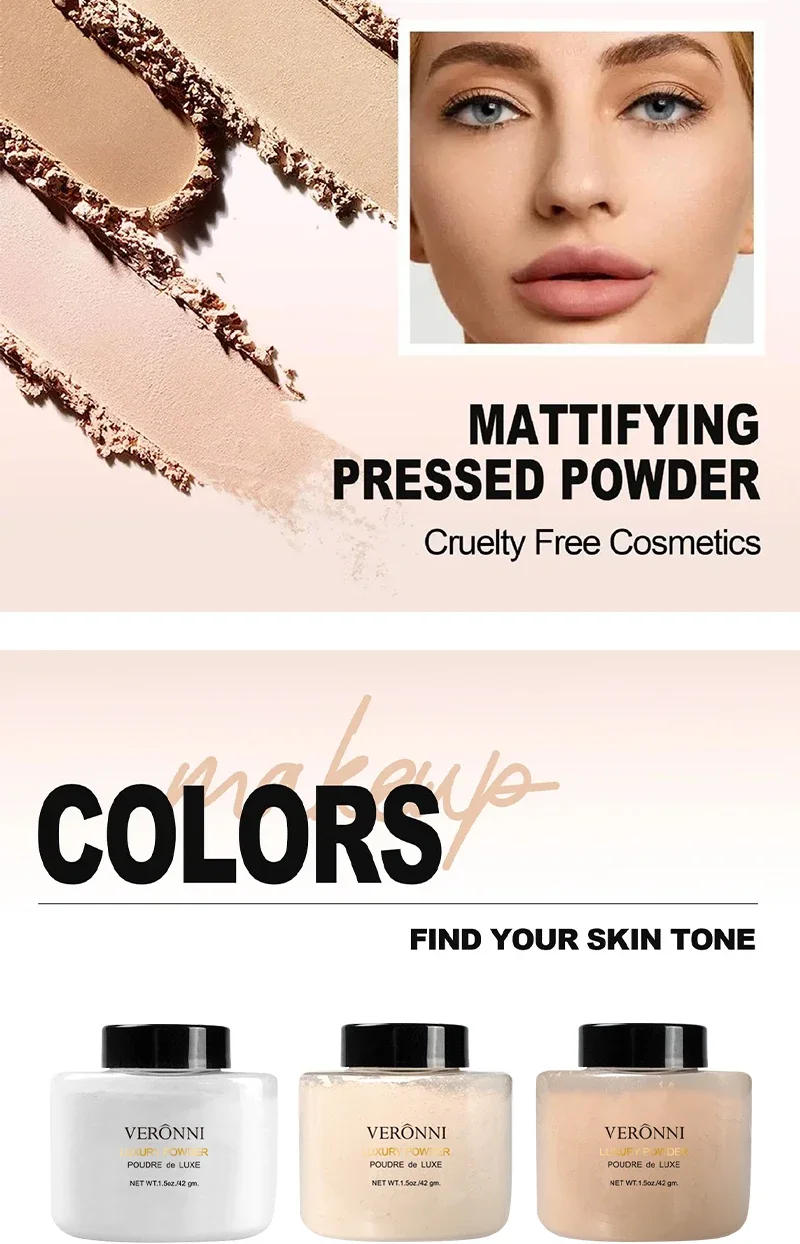 Description Picture 4 of item6 Colors Oil-control Banana Loose Powder Waterproof Long-lasting Full Coverage Face Compact Setting Powder Makeup Cosmetics