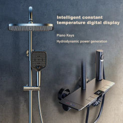 Piano Button Intelligent Digital Display Thermostatic Shower Set Home Bathroom Boost Convenient Shower System