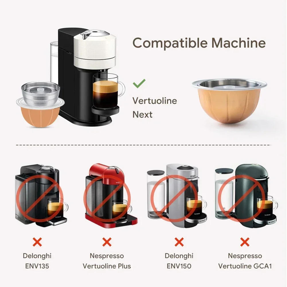 Description Picture 4 of itemReusable Nespresso Coffee Capsules Cup Coffee Capsule Refilling Filter Coffeeware For Nespresso Vertuoline For Vertuo Next NEW