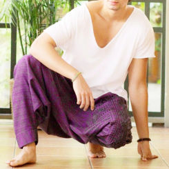 Men'S Large Size Elastic Casual Hippie Nationality Print Pants Loose Long Harem Trousers Trousers Men'S Aladdin Alibaba Pants